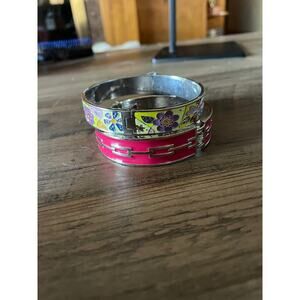 Chain and Flower Enamel Bracelet Bundle